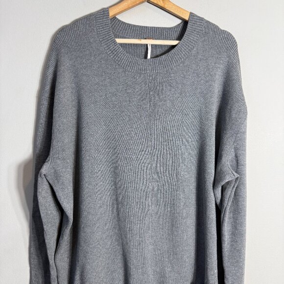Free People Time On My Side Sweater Mini Dress Women XL Gray Knit Drop Waist NWT - Picture 8 of 16